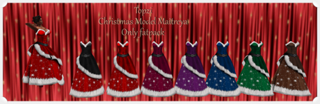 Second Life Marketplace - Topzi Christmas dress :Model Maitreya 7 colors